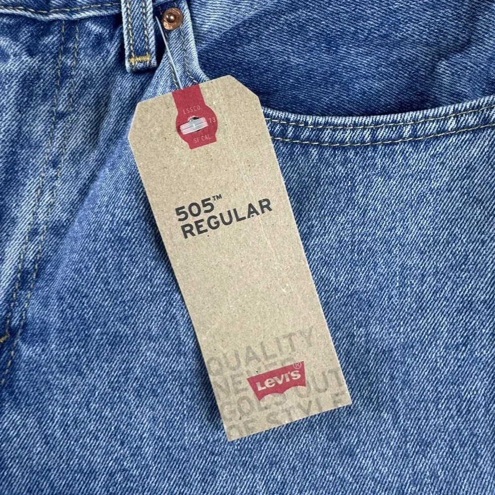 Levis 505 Jeans Mens 32x32 Blue Regular Straight Light Wash Denim Pants